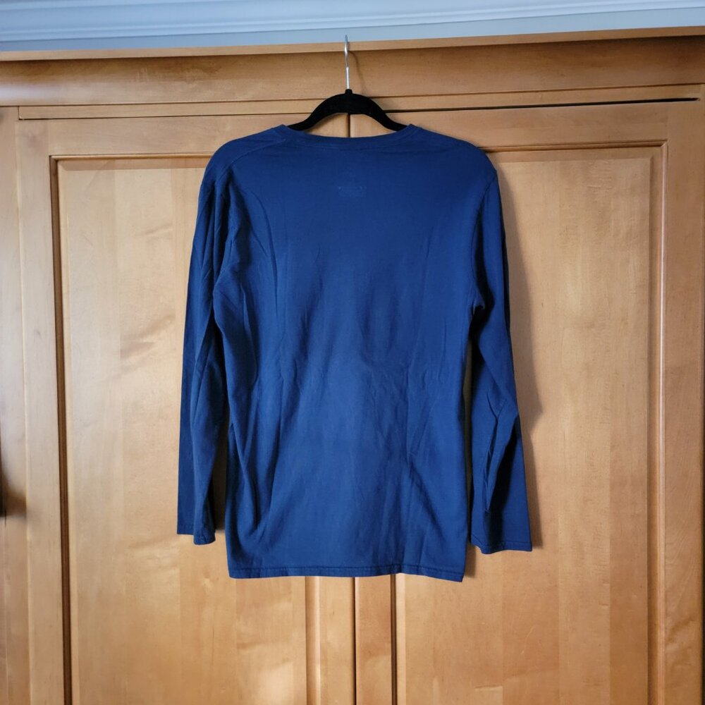 Men's Majestic NFL Seattle Seahawks Navy Crew Neck Long Sleeve Tee - M - Picture 2 of 5